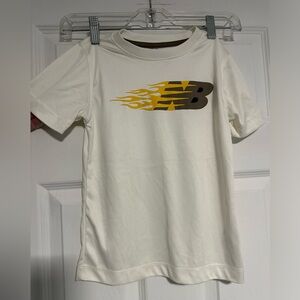 New Balance Kids Cream Tee with Yellow and Brown Graphic